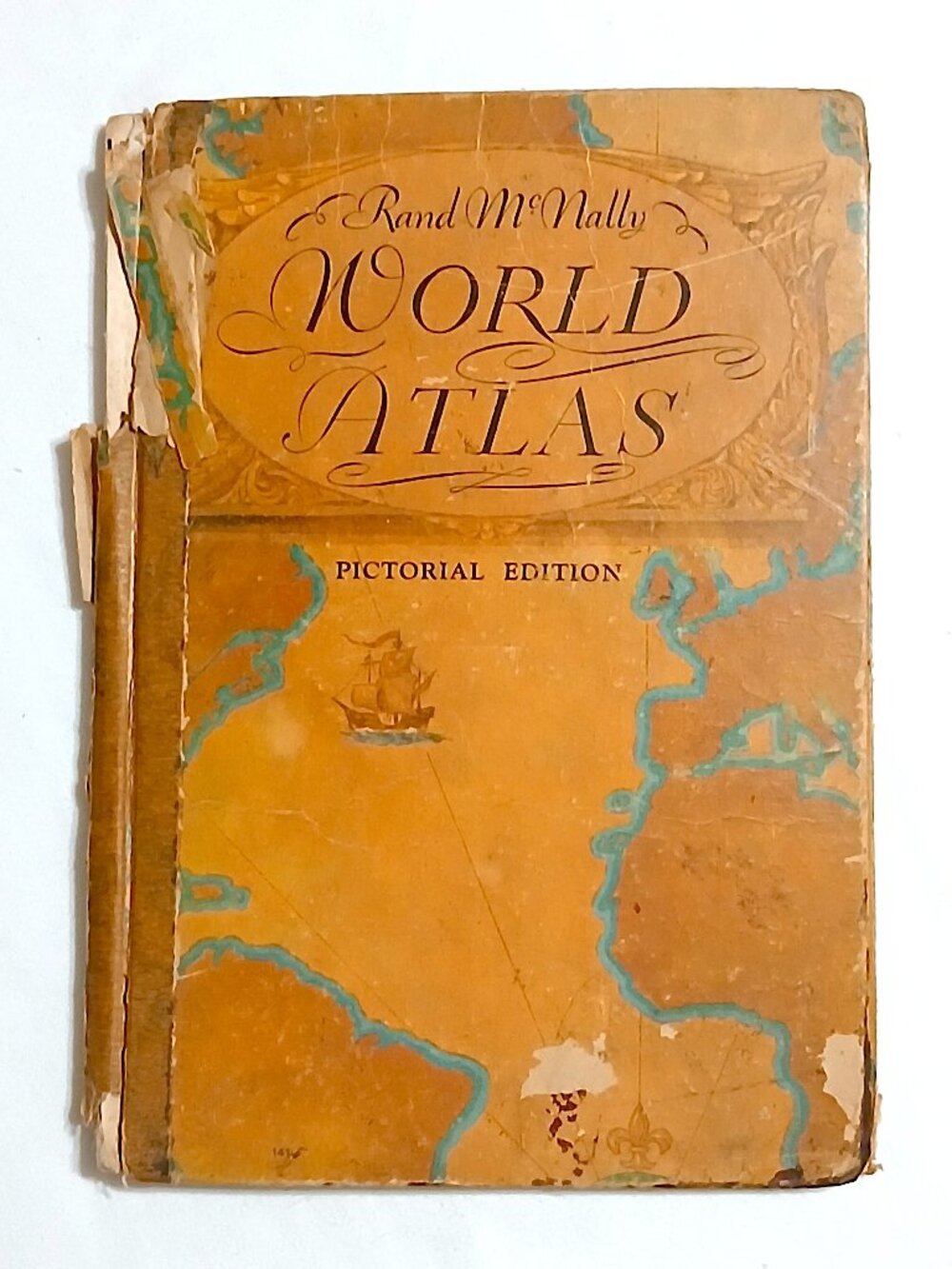 1935 Rand McNally World Atlas Pictorial Edition Vintage Map Book Travel Atlas